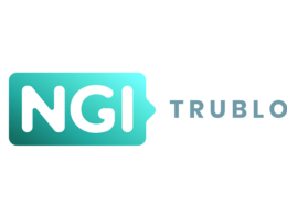 [Translate to English:] Türkis-weißes Logo von NGI Trublo.