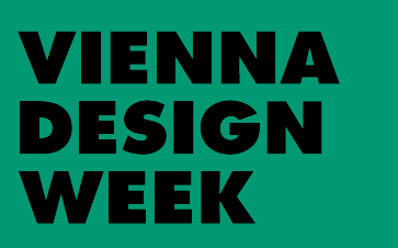 [Translate to English:] Vienna Design Week Logo: VIENNA DESIGN WEEK in schwarzen Blockbuchstaben vor grünem Hintergrund.