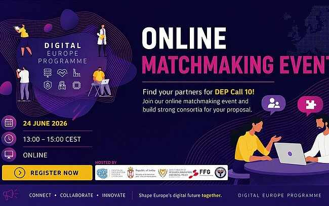 Banner for Online Matchmaking Digital Europe Program 2026
