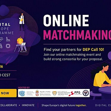 Banner for Online Matchmaking Digital Europe Program 2026