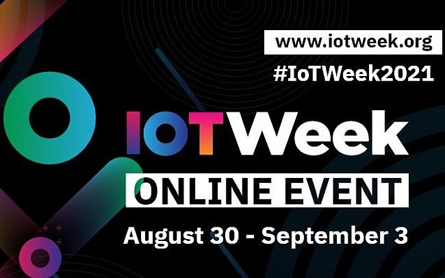 Flyer IoT Week: Online Event 30. August bis 3. September 2021