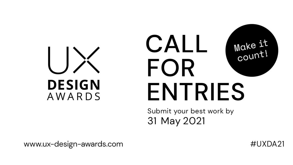 [Translate to English:] Flyer UX Design Awards: Call for entries 31. Mai 2021
